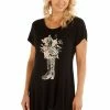 Liberty Wear Collection Tops: Boot Full Of Roses Mini Sharktail Ladies'