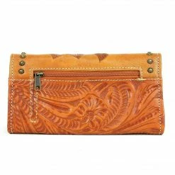 American West Handbags American West Handbag Texas Rose Collection: Leather Tri-Fold Western Wallet