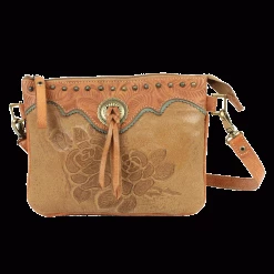 American West Handbags American West Handbag Texas Rose Collection: Crossbody Multi Compartment Bag