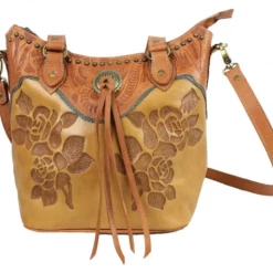 American West Handbags Ladies' American West Handbag Texas Rose Collection: Large Bucket Tote