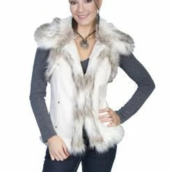 Scully Leather Company Ladies' Women's Honey Creek Outerwear Collection: Faux Fur Vest, Faux Leather