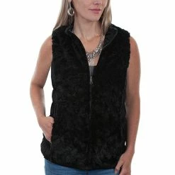 Scully Leather Company Ladies' Women's Honey Creek Outerwear Collection: Faux Fur Reversible Vest