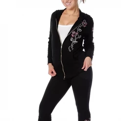 Ladies' Liberty Wear Collection Tops: Zip Up Hoodie Barbed Wire & Roses 7 Ladies' Liberty Wear Collection Tops: Zip Up Hoodie Barbed Wire & Roses