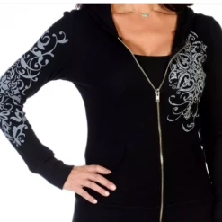 Liberty Wear Collection Tops: Zip Up Hoodie Vintage Crystal 12 Liberty Wear Collection Tops: Zip Up Hoodie Vintage Crystal