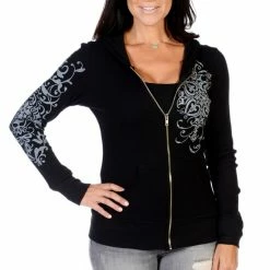 Liberty Wear Collection Tops: Zip Up Hoodie Vintage Crystal