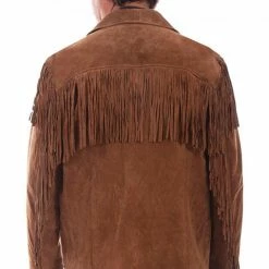 Scully Leather Company Men's Leather Jacket Collection: Scully Western Frontier Fringe Suede, Cinnamon