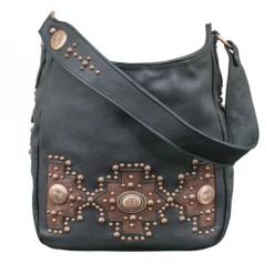 American West Handbags Ladies' American West Handbag Midnight Copper Collection: Leather Zip Top Hobo Concealed Carry