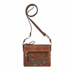 American West Handbags American West Trail Rider Collection: Crossbody Hip Turquoise Scroll