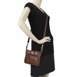 American West Handbags Ladies' American West Trail Rider Collection: Crossbody Hip Turquoise