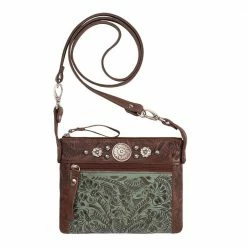 American West Handbags Ladies' American West Trail Rider Collection: Crossbody Hip Turquoise