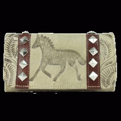 American West Handbags American West Handbag Hitchin' Post Collection: Leather Tri-Fold Western Wallet
