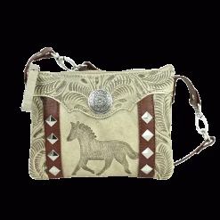 American West Handbags Ladies' American West Handbag Hitchin' Post Collection: Crossbody Hip Running Horse
