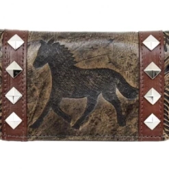 American West Handbags American West Handbag Hitchin' Post Collection: Leather Tri-Fold Western Wallet