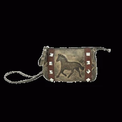 American West Handbags Ladies' American West Handbag Hitchin' Post Collection: Event Wristlet Running Horse