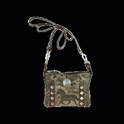 American West Handbags Ladies' American West Handbag Hitchin' Post Collection: Crossbody Hip Running Horse