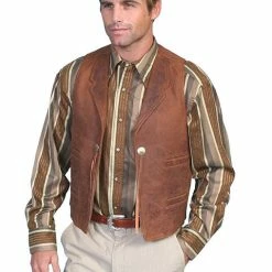 Scully Leather Company Men's Leather Vest Collection: Scully Western Vintage Lamb Concho