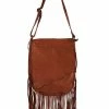 Scully Leather Company Ladies' Western Shoulder Bag With Fringe And Pick Stitch