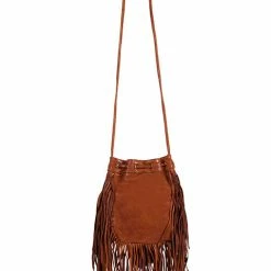 Scully Leather Company Western Shoulder Bag With Top Cinch Tie, Tassels, Fringe Ladies'
