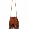 Scully Leather Company Western Shoulder Bag With Top Cinch Tie, Tassels, Fringe Ladies'
