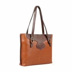 Scully Leather Company Ladies' Western Double Strap Shoulder Bag With Tooling