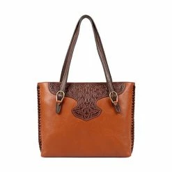 Scully Leather Company Ladies' Western Double Strap Shoulder Bag With Tooling