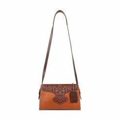 Scully Leather Company Western Crossbody Compact Bag With Tooling Ladies'