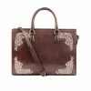 Scully Leather Company Ladies' Western Laptop Briefcase Floral Embossed Stud Design