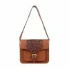Scully Leather Company Western Shoulder Compact Handbag Embossed Floral Border Ladies'