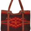 Scully Leather Company Western Shoulder Tote Geometric Print Woven Front Ladies' 2 Scully Leather Company Western Shoulder Tote Geometric Print Woven Front Ladies'