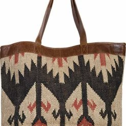 Scully Leather Company Western Shoulder Tote Geometric Print Ladies'