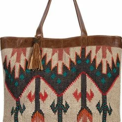 Scully Leather Company Western Shoulder Tote Geometric Print Ladies'