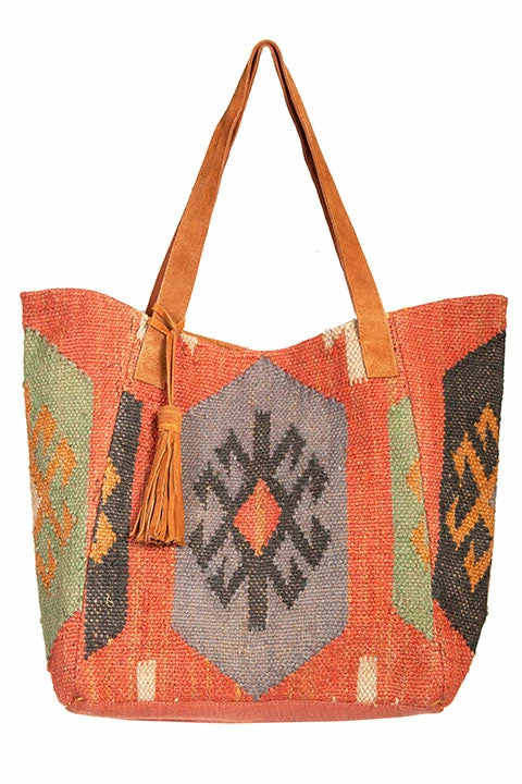 Scully Leather Company Western Shoulder Tote Geometric Print Aztec Inspired Ladies' 3 Scully Leather Company Western Shoulder Tote Geometric Print Aztec Inspired Ladies'