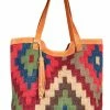 Scully Leather Company Western Shoulder Tote Wool Saddle Blanket Diamond Print