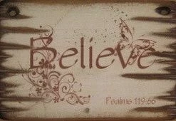 OutWest Shop Wall Sign Faith: Believe
