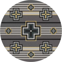 American Dakota Textiles Trader Collection: Bounty Gray Area Rugs Decor