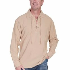 Scully Leather Company Men's Cantina Cotton Collection: Laceup Pullover