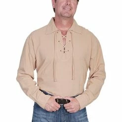 Scully Leather Company Men's Cantina Cotton Collection: Laceup Pullover