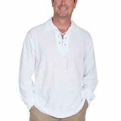 Scully Leather Company Men's Cantina Cotton Collection: Laceup Pullover