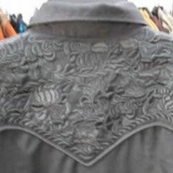 Scully Leather Company Men's Vintage Western Shirt Collection: Scully Gunfighter Charcoal & Charcoal