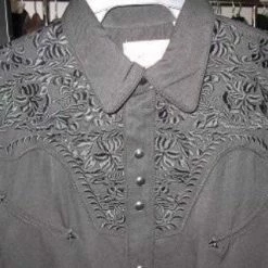 Scully Leather Company Men's Vintage Western Shirt Collection: Scully Gunfighter Charcoal & Charcoal
