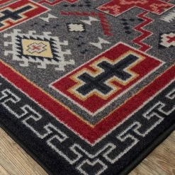 American Dakota Textiles Voices Collection: Double Cross Gray Area Rugs