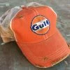 Ladies' M&P Speed Shop Cap: GULF Trucker Orange Distressed