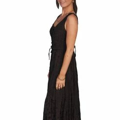 Scully Leather Company Ladies' Women's Honey Creek Collection Dress: Sleeveless Lace-Up, Tier Panels With Scrolling