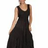 Scully Leather Company Ladies' Women's Honey Creek Collection Dress: Sleeveless Lace-Up, Tier Panels With Scrolling