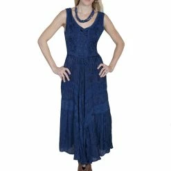 Scully Leather Company Ladies' Women's Honey Creek Collection Dress: Sleeveless Lace-Up, Tier Panels With Scrolling