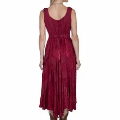 Scully Leather Company Ladies' Women's Honey Creek Collection Dress: Sleeveless Lace-Up, Tier Panels With Scrolling