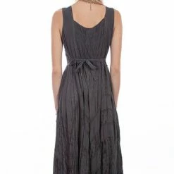 Scully Leather Company Ladies' Women's Honey Creek Collection Dress: Sleeveless Lace-Up, Tier Panels With Scrolling