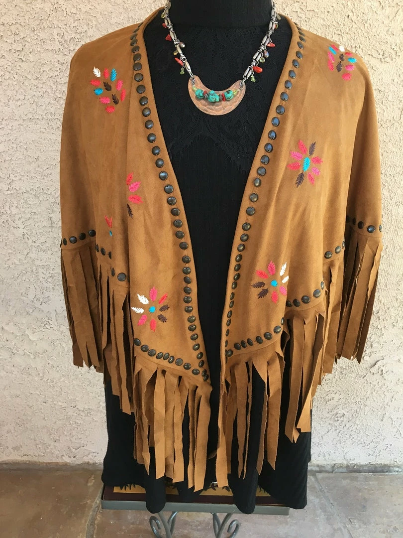 Scully Leather Company Women's Honey Creek Collection Accessory: Wrap Faux Suede Cape Southwest Style 7 Scully Leather Company Women's Honey Creek Collection Accessory: Wrap Faux Suede Cape Southwest Style