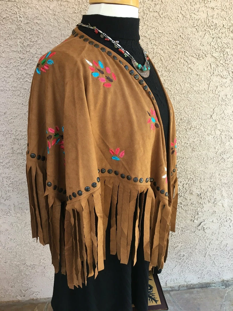 Scully Leather Company Women's Honey Creek Collection Accessory: Wrap Faux Suede Cape Southwest Style 10 Scully Leather Company Women's Honey Creek Collection Accessory: Wrap Faux Suede Cape Southwest Style