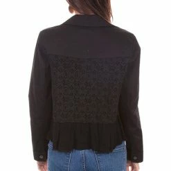 Scully Leather Company Ladies' Women's Honey Creek Jacket Collection: Lace Insert And Ruffle Hem